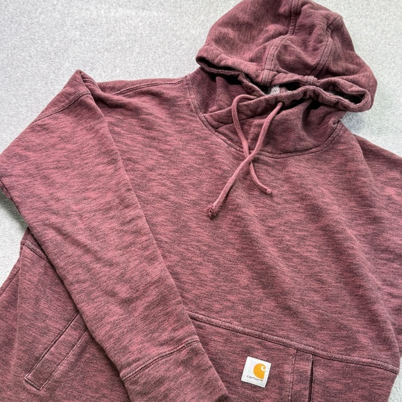 Carhartt Tops - Carhartt‎ Women’s Relaxed Fit Hoodie Small Maroon Heather Pullover 103591